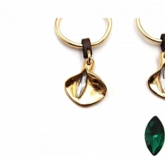 Серьги FICUS Блестящее Золото Зеленый