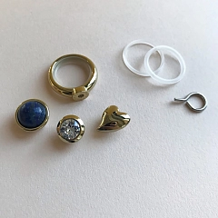 Набор Compliments Кольцо Ring + Топпинги Sence + Strength Блестящее Золото