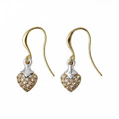 Серьги Shimmer Heart Блестящее Золото