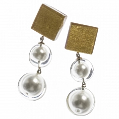Серьги Vintage Pearls Золотой/Белый