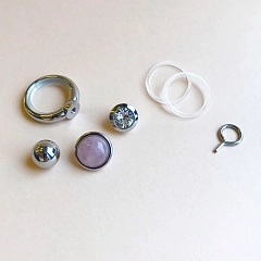 Набор Compliments Кольцо Ring + Топпинги Essence + Strengt Блестящее Серебро