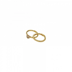 Кольцо Shimmer Heart Блестящее Золото