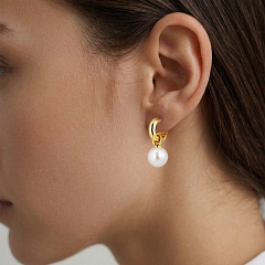 Серьги LONA Блестящее Золото Белый