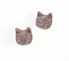 Серьги Кошка Блестящее Золото
