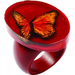 Кольцо Butterfly Красный
