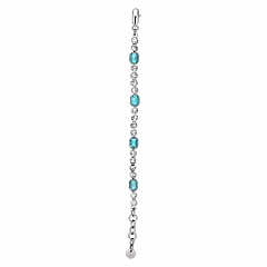 Браслет GRIVNA Блестящее Серебро Голубой Кристаллы Swarovski