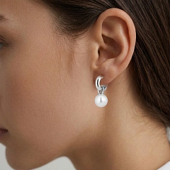 Серьги LONA Блестящее Серебро Белый