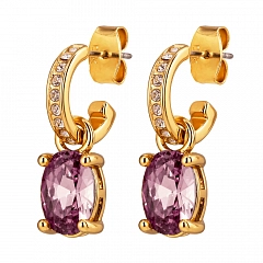 Серьги SOLENE Блестящее Золото Розовый