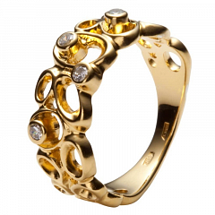 Кольцо Goldena Castella Серебро С Позолотой