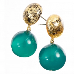 Серьги Prue Orbeadz Зеленый Золотой