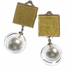 Клипсы Vintage Pearls Золотой/Белый