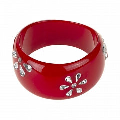 Браслет Flower Crystal Красный