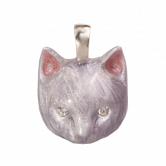 Колье Кошка Блестящее Серебро