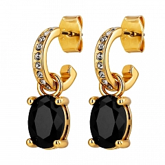 Серьги SOLENE Блестящее Золото Черный