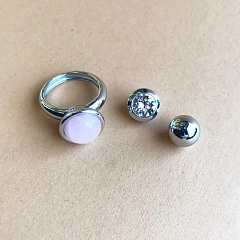 Набор Compliments Кольцо Ring + Топпинги Essence + Strengt Блестящее Серебро