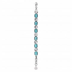 Браслет ALAYA Блестящее Серебро Голубой Кристаллы Swarovski