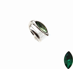 Кольцо ALOE Блестящее Серебро Зеленый