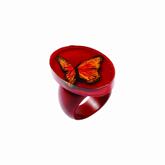 Кольцо Butterfly Красный