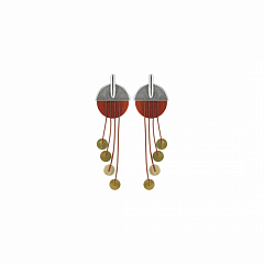 Серьги Django Кожа Красный