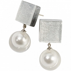 Клипсы Vintage Pearls Серебряный/Белый